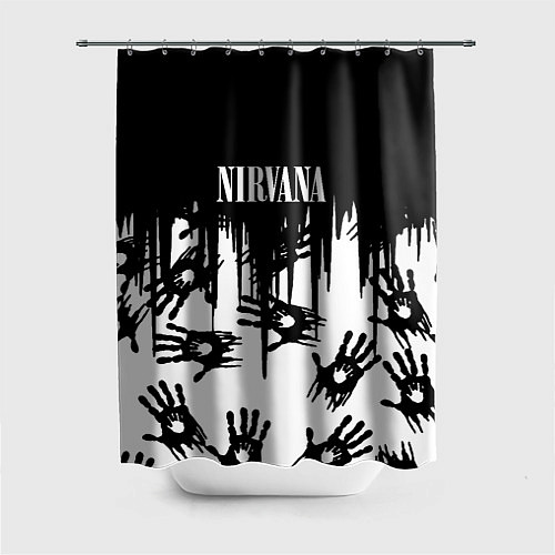 Шторка для ванной Nirvana rok hand / 3D-принт – фото 1