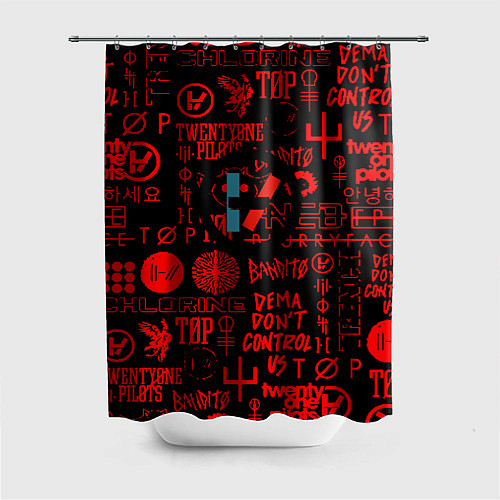 Шторка для ванной Twenty one pilots pattern rock steel / 3D-принт – фото 1