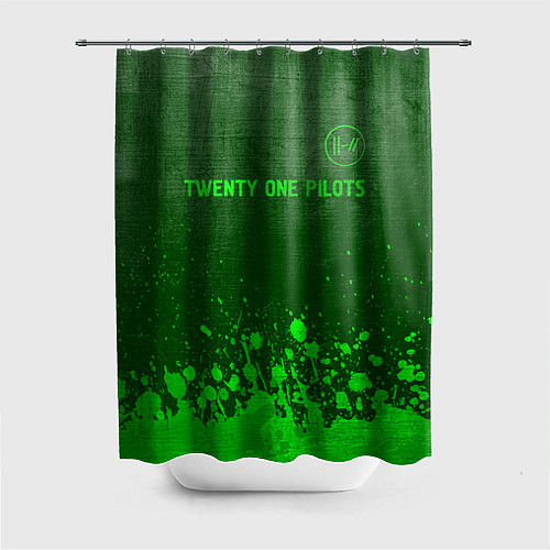 Шторка для ванной Twenty One Pilots - green gradient посередине / 3D-принт – фото 1