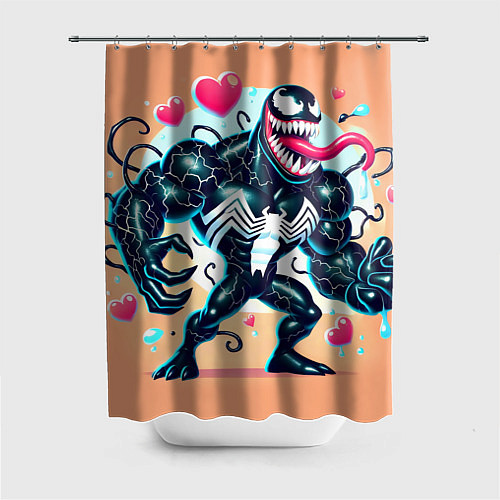 Шторка для ванной Venom in cartoon style / 3D-принт – фото 1