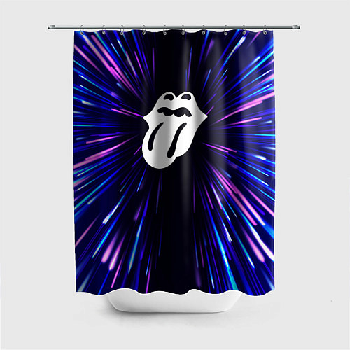 Шторка для ванной Rolling Stones neon energy / 3D-принт – фото 1