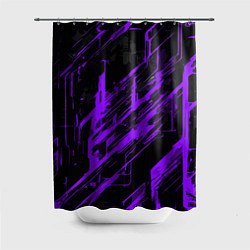 Шторка для ванной Purple stripes on a black background