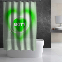 Шторка для душа Got7 сердце, цвет: 3D-принт — фото 2