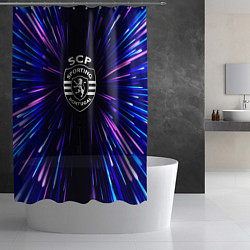 Шторка для душа Sporting neon energy, цвет: 3D-принт — фото 2