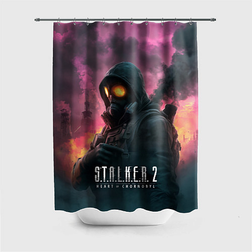 Шторка для ванной Stalker 2 радиоактивный фон / 3D-принт – фото 1