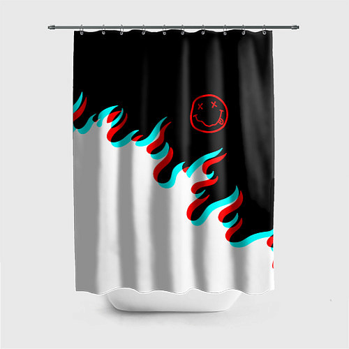 Шторка для ванной Нирвана глитч огонь / 3D-принт – фото 1