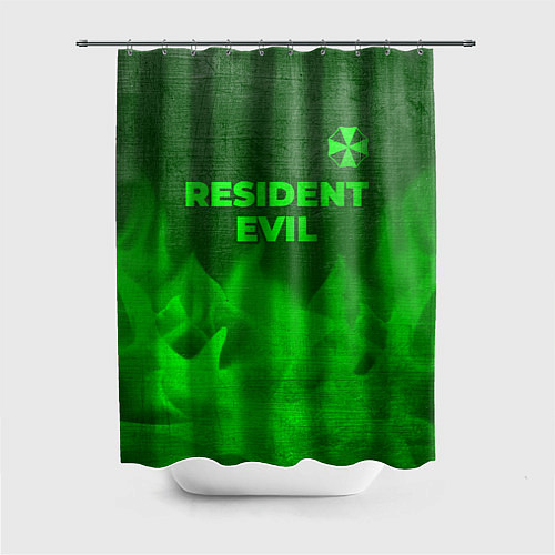 Шторка для ванной Resident Evil - green gradient посередине / 3D-принт – фото 1