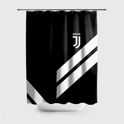 Шторка для ванной Juventus line white / 3D-принт – фото 1