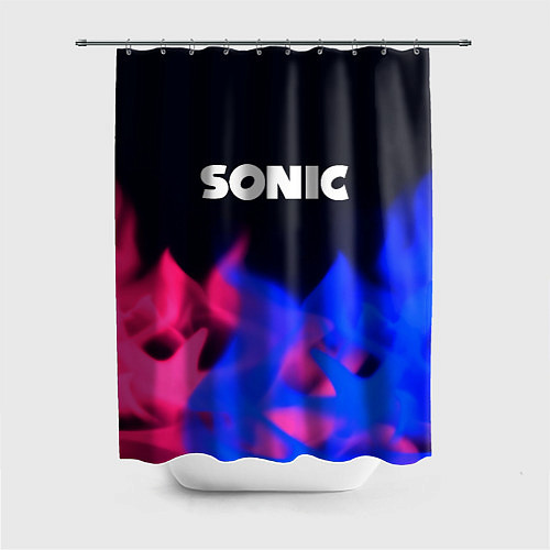 Шторка для ванной Sonic neon flame / 3D-принт – фото 1