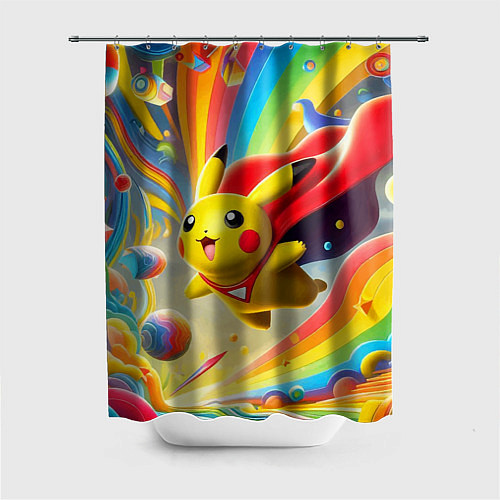 Шторка для ванной Super Pikachu - ai art fantasy / 3D-принт – фото 1