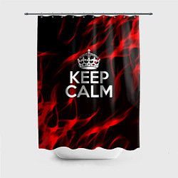 Шторка для душа Keep calm flame red, цвет: 3D-принт