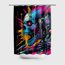 Шторка для ванной Cool cyber skull - ai art