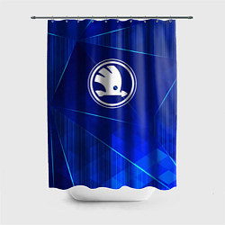 Шторка для ванной Skoda blue poly