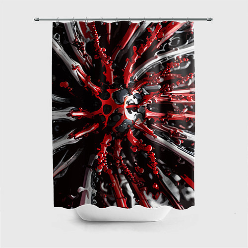 Шторка для ванной Красно-белая инфекция / 3D-принт – фото 1