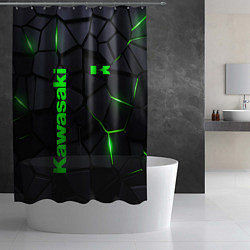 Шторка для душа Kawasaki - плиты с эффектом свечения, цвет: 3D-принт — фото 2