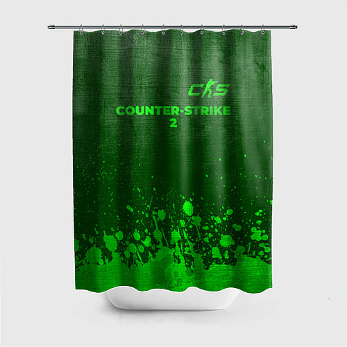 Шторка для ванной Counter-Strike 2 - green gradient посередине / 3D-принт – фото 1