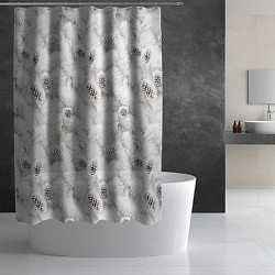 Шторка для душа Ёлка с шишками в рождественский мороз, цвет: 3D-принт — фото 2