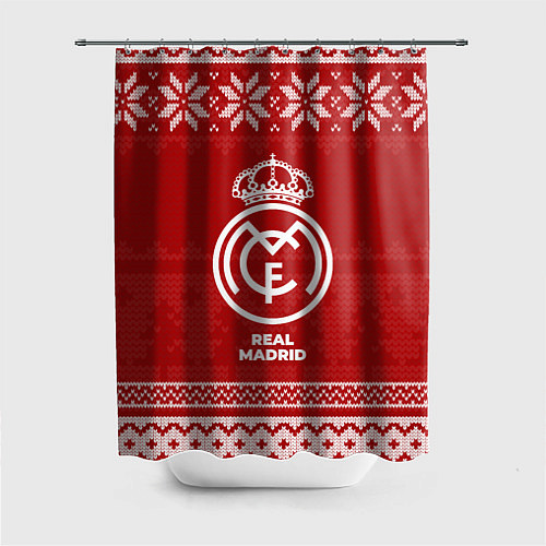 Шторка для ванной Новогодний Real Madrid / 3D-принт – фото 1