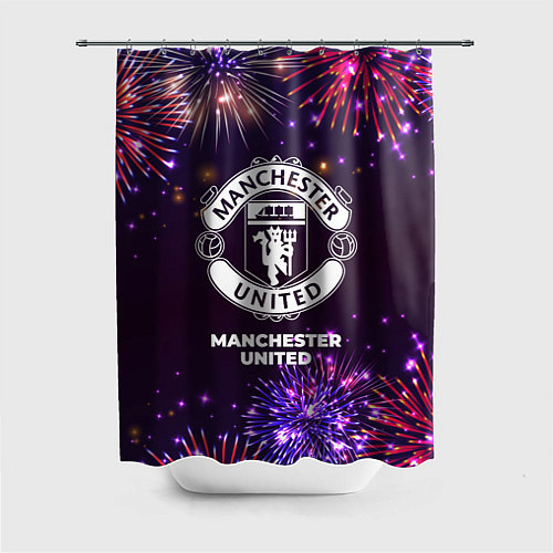 Шторка для ванной Праздничный Manchester United / 3D-принт – фото 1