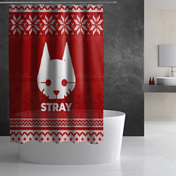 Шторка для душа Новогодний Stray, цвет: 3D-принт — фото 2