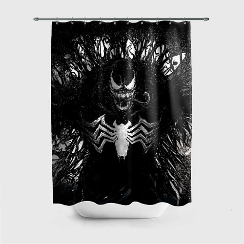 Шторка для ванной Venom in dark web / 3D-принт – фото 1