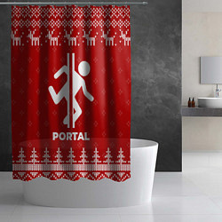 Шторка для душа Новогодний Portal с оленями, цвет: 3D-принт — фото 2