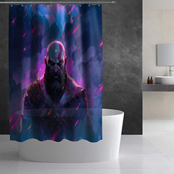 Шторка для душа Kratos - neon rain, цвет: 3D-принт — фото 2