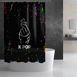 Шторка для душа K Pop конфети, цвет: 3D-принт — фото 2