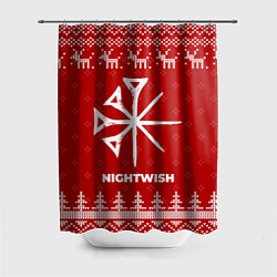 Шторка для ванной Новогодний Nightwish с оленями