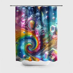 Шторка для ванной Абстрактное граффити с лицом девушки