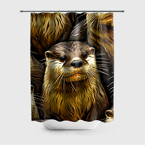 Шторка для ванной Выдры / 3D-принт – фото 1