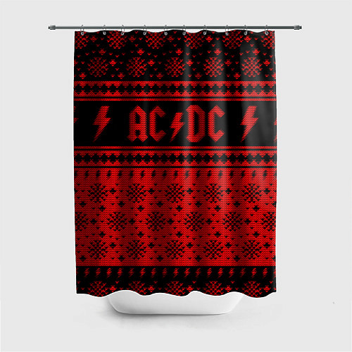 Шторка для ванной ACDC christmas sweater / 3D-принт – фото 1