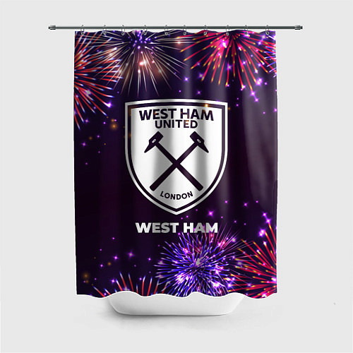 Шторка для ванной Праздничный West Ham / 3D-принт – фото 1