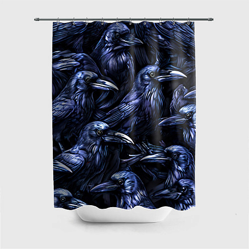 Шторка для ванной Черные вороны / 3D-принт – фото 1