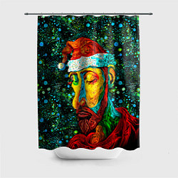 Шторка для душа Ded Moroz: pop-art-brut-nouveau pointillism, цвет: 3D-принт