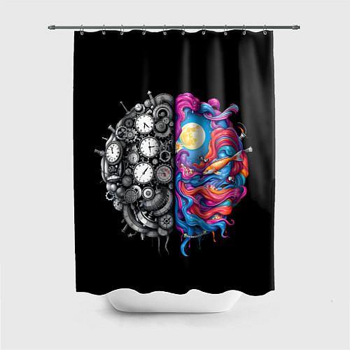 Шторка для ванной Правое и левое полушарие / 3D-принт – фото 1