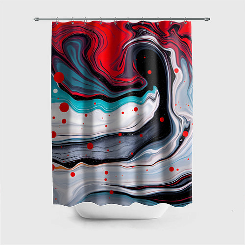Шторка для ванной Флюид арт абстракция / 3D-принт – фото 1