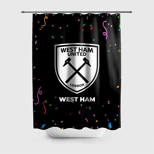 Шторка для ванной West Ham конфети / 3D-принт – фото 1