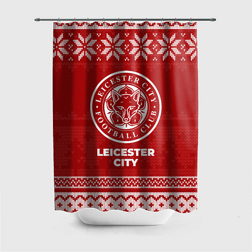 Шторка для ванной Новогодний Leicester City / 3D-принт – фото 1