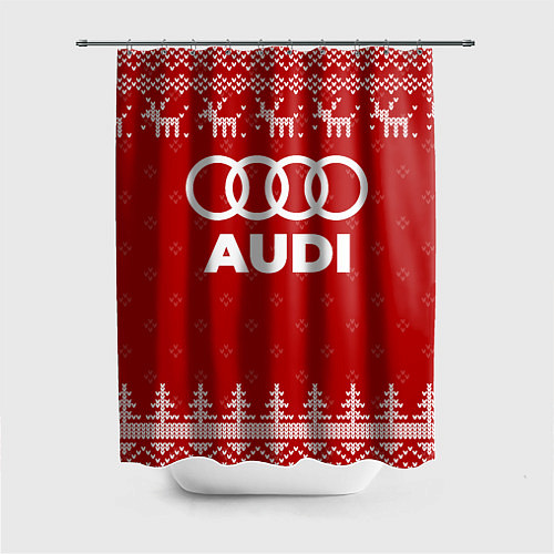 Шторка для ванной Новогодний Audi с оленями / 3D-принт – фото 1