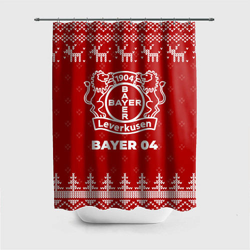 Шторка для ванной Новогодний Bayer 04 с оленями / 3D-принт – фото 1