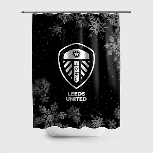 Шторка для ванной Снежный Leeds United / 3D-принт – фото 1