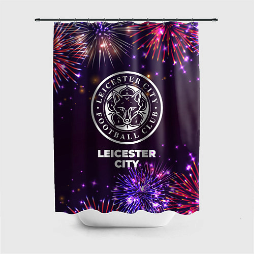 Шторка для ванной Праздничный Leicester City / 3D-принт – фото 1