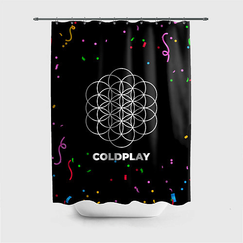 Шторка для ванной Coldplay конфети / 3D-принт – фото 1