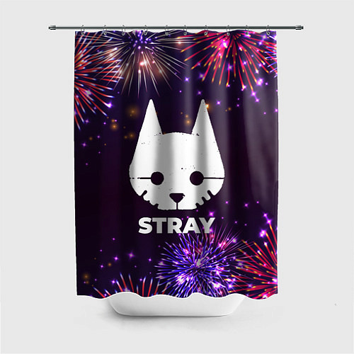 Шторка для ванной Праздничный Stray / 3D-принт – фото 1