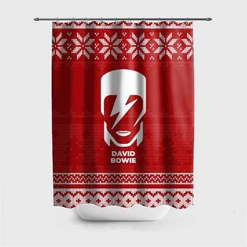 Шторка для ванной Новогодний David Bowie / 3D-принт – фото 1