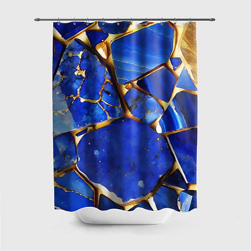 Шторка для ванной A gold mineral in a blue stone / 3D-принт – фото 1