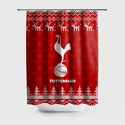 Шторка для ванной Новогодний Tottenham с оленями / 3D-принт – фото 1