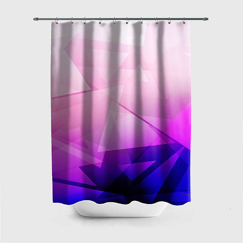 Шторка для ванной Неоновая геометрия осколки / 3D-принт – фото 1
