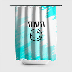 Шторка для душа Nirvana rock music color, цвет: 3D-принт